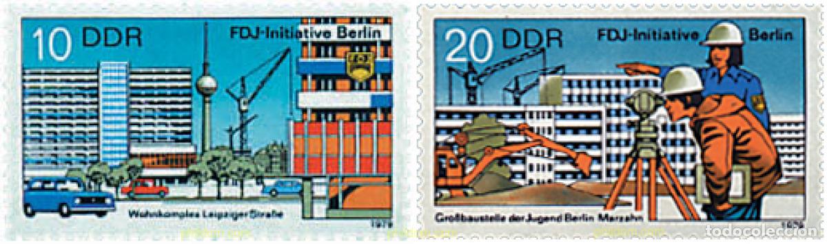 Sellos: 39878 MNH ALEMANIA DEMOCRATICA 1979 INICIATIVAS DE LA JUVENTUD ALEMANA