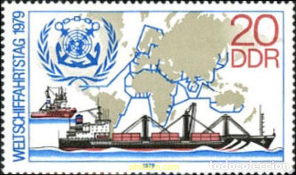 Sellos: 150840 MNH ALEMANIA DEMOCRATICA 1979 DIA MUNDIAL DE LA NAVEGACION MARITIMA