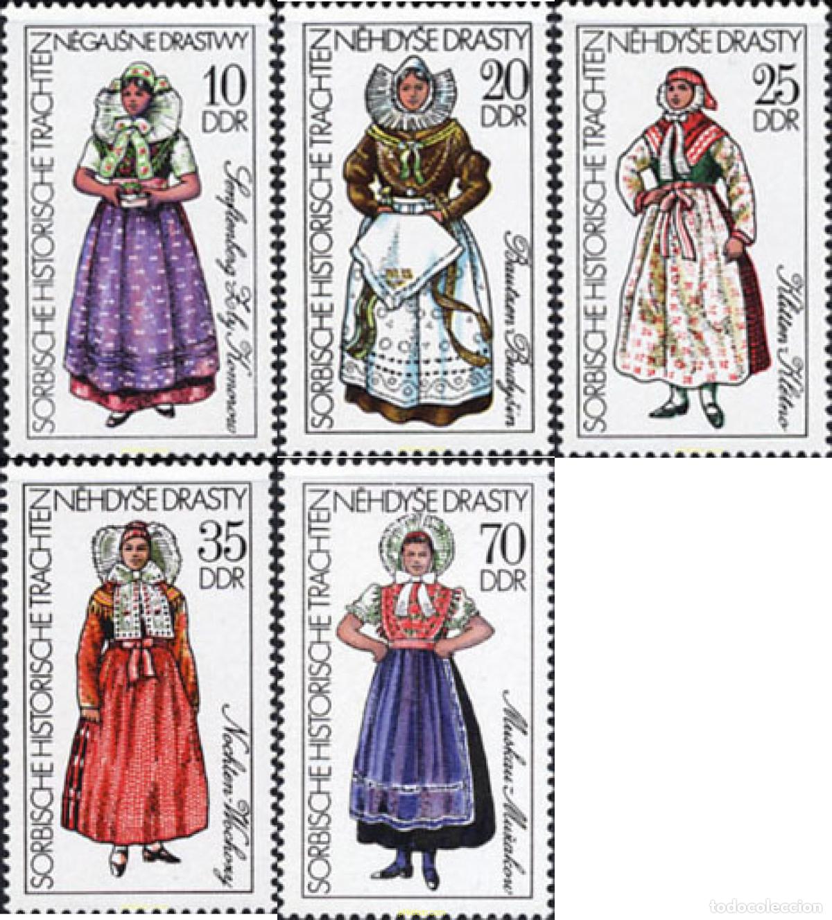 Sellos: 150814 MNH ALEMANIA DEMOCRATICA 1977 TRAJES TIPICOS