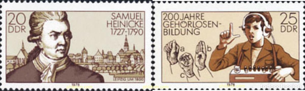 Sellos: 150830 MNH ALEMANIA DEMOCRATICA 1978 BICENTENARIO DEL PRIMER CENTRO NACIONAL DE FORMACION PARA SORD