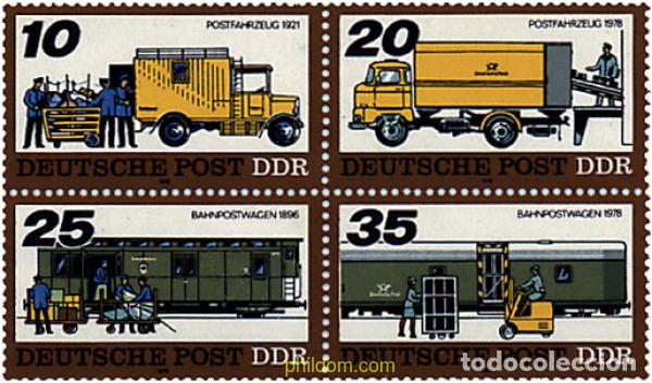 Sellos: 6565 MNH ALEMANIA DEMOCRATICA 1978 TRANSPORTE POSTAL DE AYER Y DE HOY