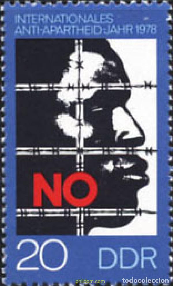 Sellos: 150837 MNH ALEMANIA DEMOCRATICA 1978 A&Ntilde;O INTERNACIONAL CONTRA EL APARTHEID