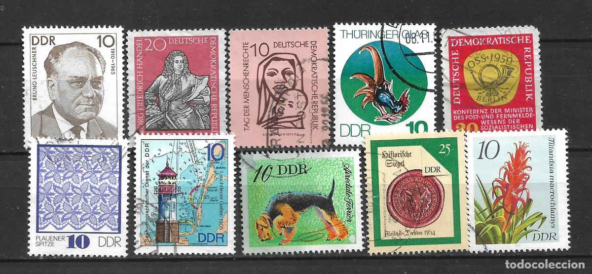 Sellos: alemania ddr lote 10 sellos usado - 33/48