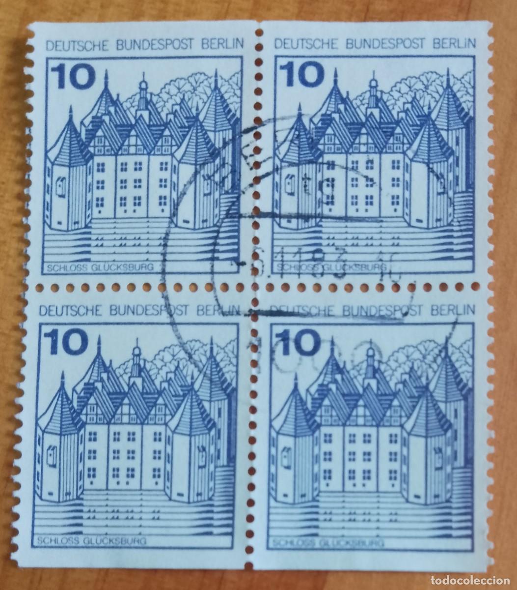 Sellos: ALEMANIA - V/10 - SCHLOSS GLUCKSBURG - TIRA 4 SELLOS - MAT. ID. 6.11.83 BERLIN
