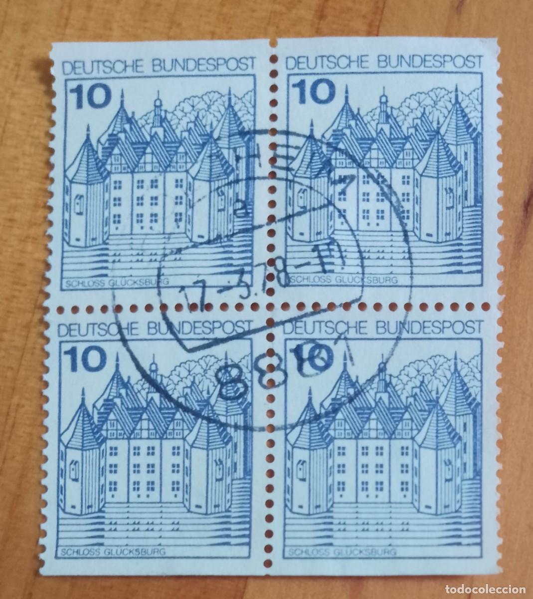 Sellos: ALEMANIA - V/F 10 - TIRA 4 SELLOS - ARQUITECTURA - MAT. ID.: 17.3.78
