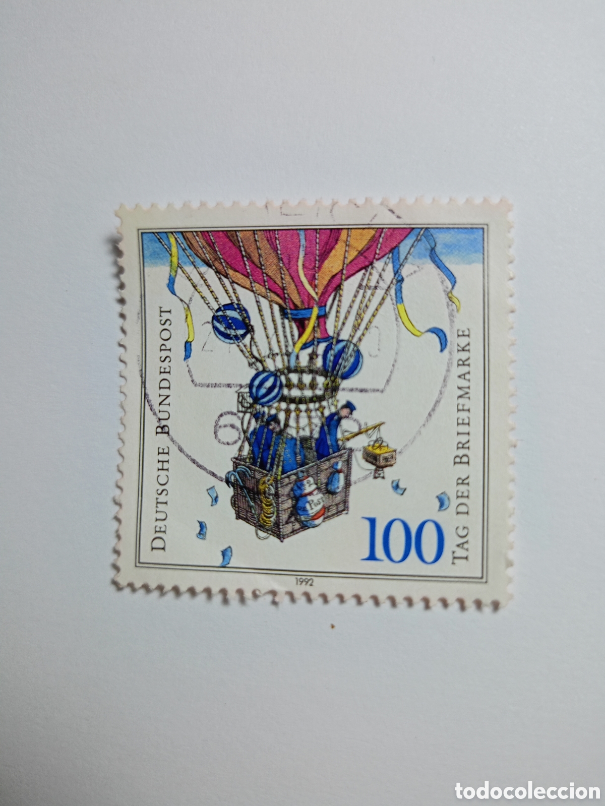Sellos: sello postal alem&aacute;n de 1992 conmemorativo del D&iacute;a del Sello.