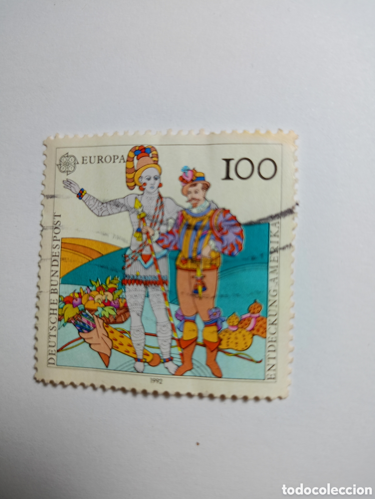 Sellos: sello postal de 1992 fue emitido por la Deutsche Bundespost de Alemania