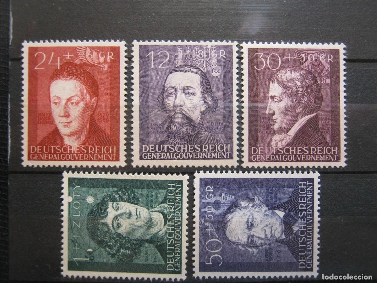 Sellos: ALEMANIA OCUPACI&Oacute;N POLONIA 1942 SERIE YVERT 107/111 MNH** SIN CHARNELA LUJO.