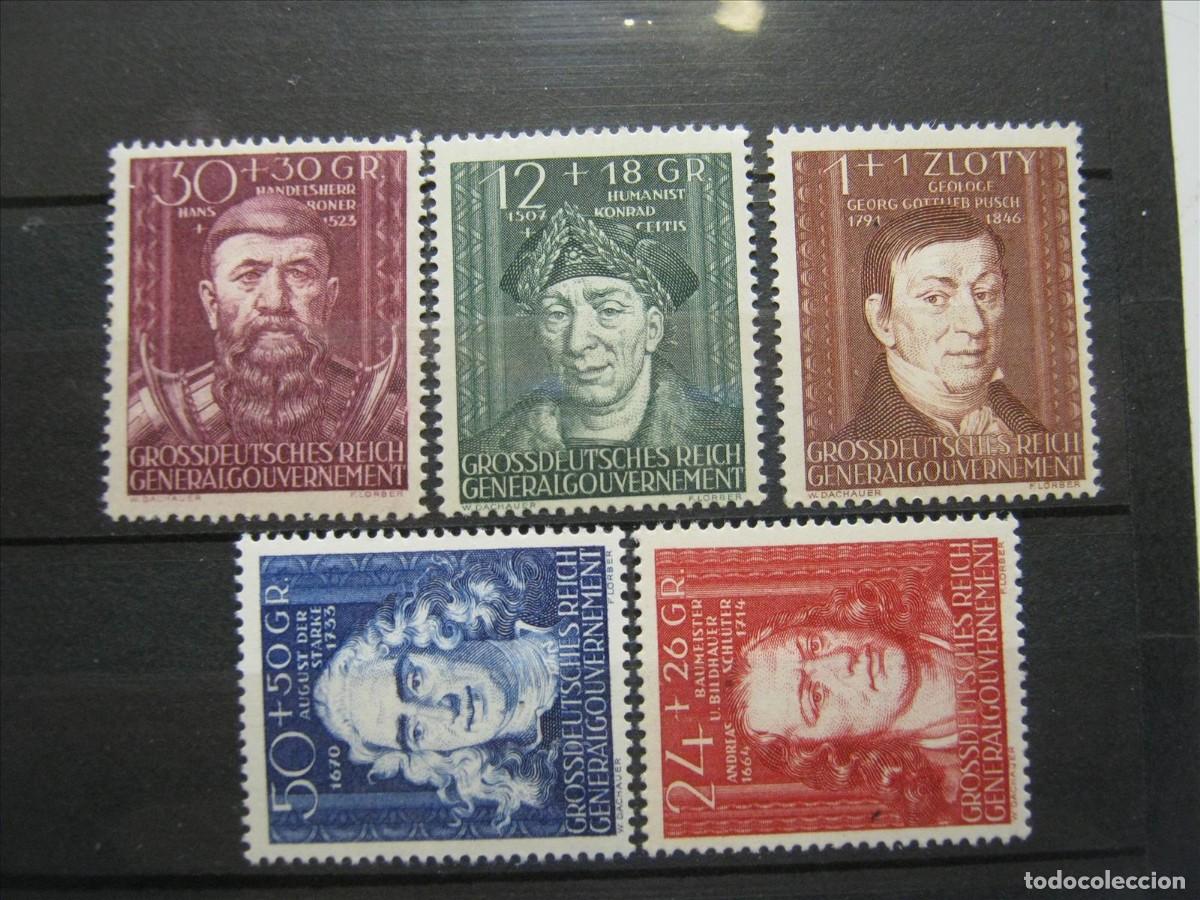 Sellos: ALEMANIA OCUPACI&Oacute;N POLONIA 1942 SERIE YVERT 131/135 MNH** SIN CHARNELA LUJO.