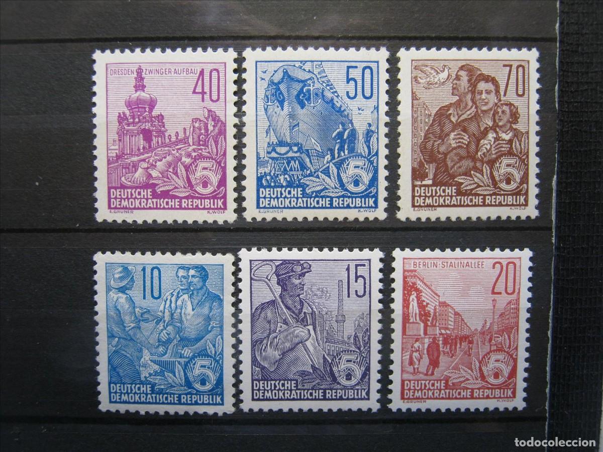 Sellos: DDR ALEMANIA ORIENTAL 1955 SERIE YVERT 190/193A MNH** SIN CHARNELA LUJO.