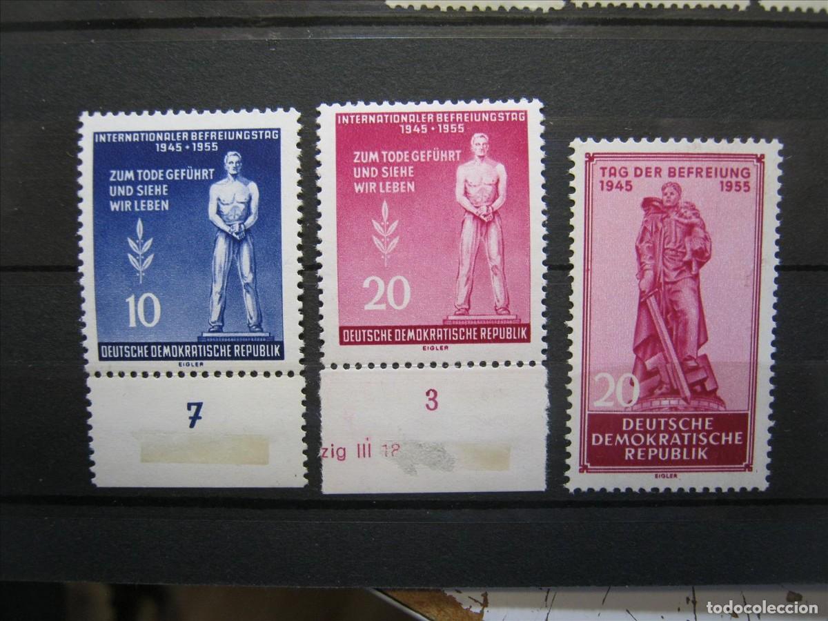 Selos: DDR ALEMANIA ORIENTAL 1955 SERIE YVERT 195/196 + 197 MNH** SIN CHARNELA LUJO.