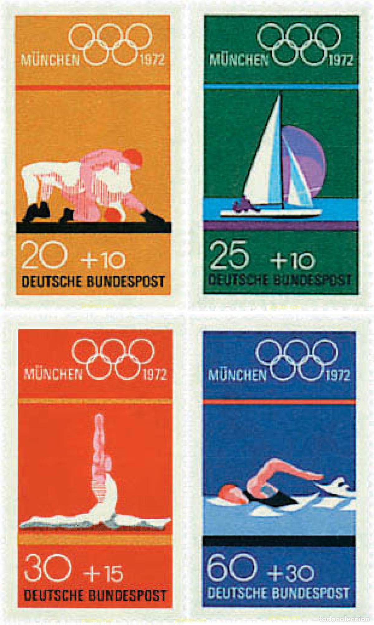 Sellos: 259718 HINGED ALEMANIA FEDERAL 1972 20 JUEGOS OLIMPICOS VERANO MUNICH 1972
