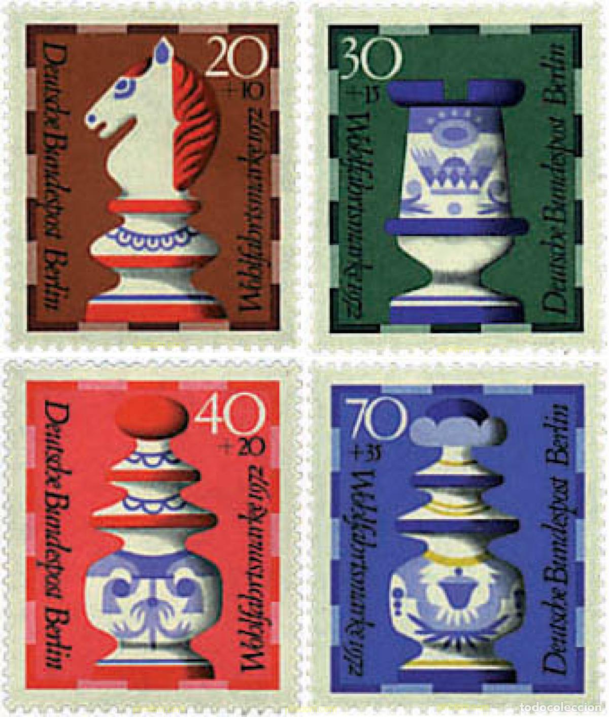 Sellos: 30513 MNH ALEMANIA. Berl&iacute;n 1972 PIEZAS DE AJEDREZ