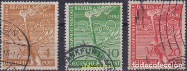 Sellos: 615920 USED ALEMANIA. Berl&iacute;n 1952 15 JUEGOS OLIMPICOS VERANO HELSINKI 1952