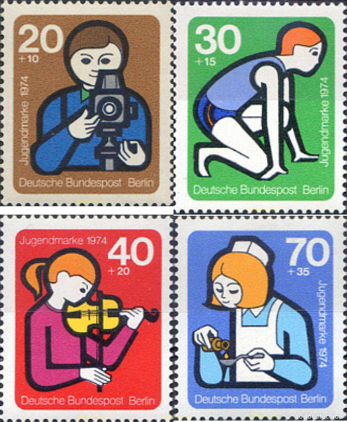 Sellos: 64691 MNH ALEMANIA. Berl&iacute;n 1974 PRO JUVENTUD