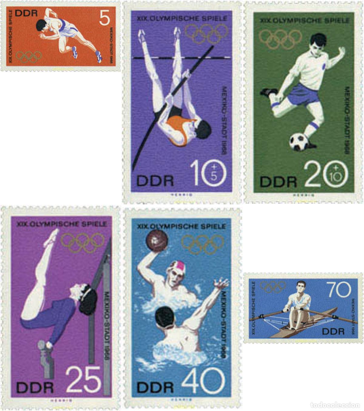 Sellos: 64529 MNH ALEMANIA DEMOCRATICA 1968 19 JUEGOS OLIMPICOS VERANO MEXICO 1968
