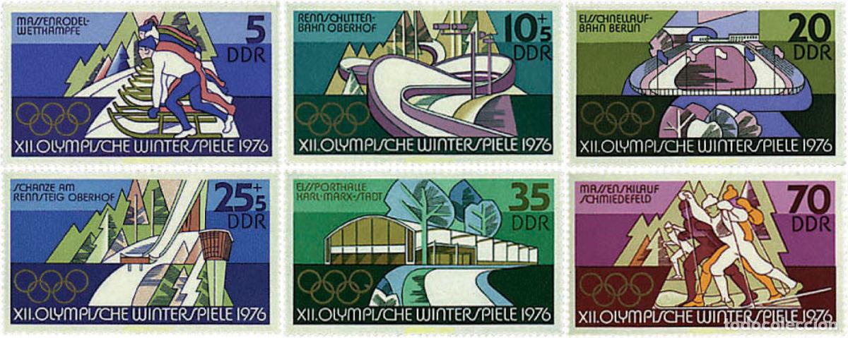 Sellos: 72366 MNH ALEMANIA DEMOCRATICA 1975 12 JUEGOS OLIMPICOS INVIERNO INNSBRUCK 1976