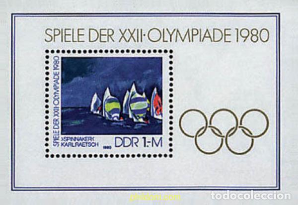 Sellos: 64622 MNH ALEMANIA DEMOCRATICA 1980 22 JUEGOS OLIMPICOS VERANO MOSCU 1980