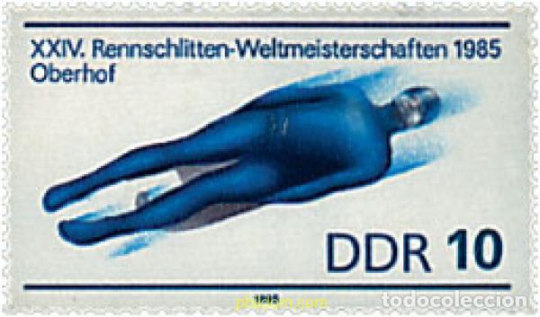 Sellos: 64643 MNH ALEMANIA DEMOCRATICA 1985 CAMPEONATOS DEL MUNDO DE LUGE EN OBERHOF