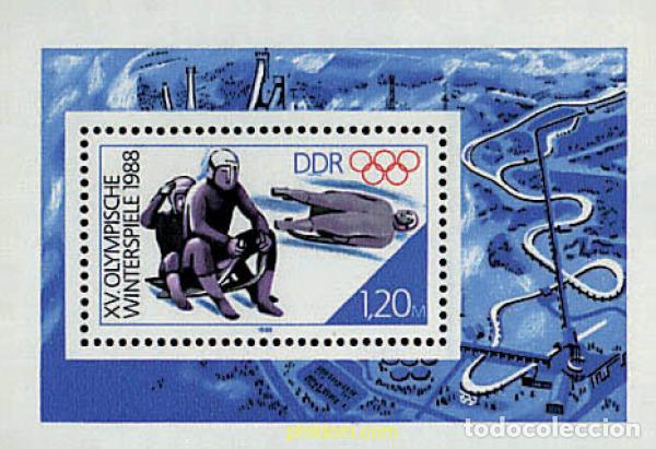 Sellos: 70367 MNH ALEMANIA DEMOCRATICA 1988 15 JUEGOS OLIMPICOS INVIERNO CALGARY 1988
