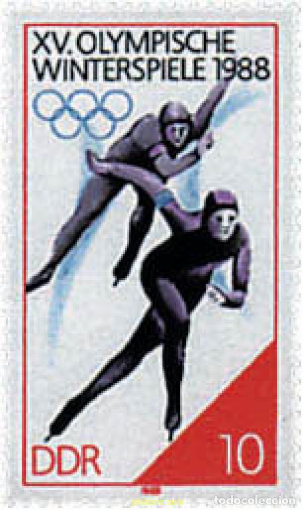 Sellos: 211845 MNH ALEMANIA DEMOCRATICA 1988 15 JUEGOS OLIMPICOS INVIERNO CALGARY 1988