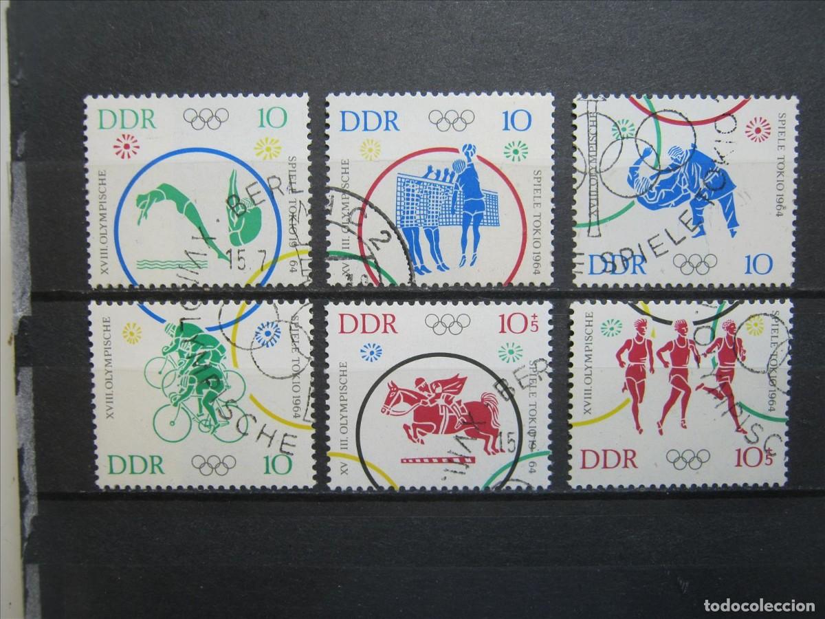 Timbres: DDR ALEMANIA ORIENTAL 1964 SERIE YVERT 742/747 USADOS LEER.