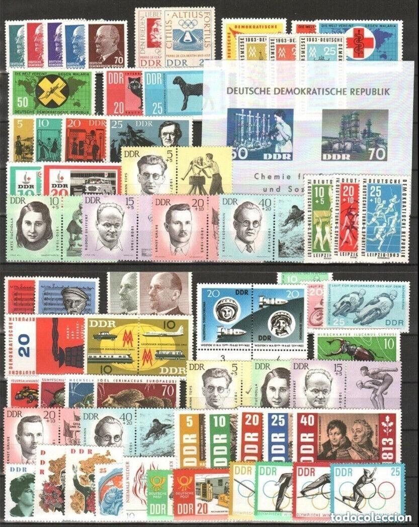 Timbres: DDR ALEMANIA ORIENTAL 1963 A&Ntilde;O COMPLETO MNH** SIN CHARNELA LUJO.