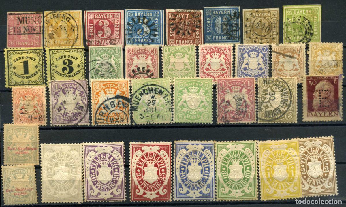 Timbres: XS- ALEMANIA BAVIERA Lote x 34 Sellos de todas condiciones BAYERN