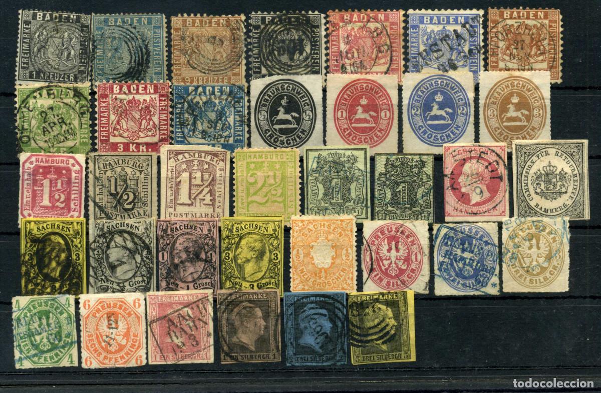 Timbres: XS- ALEMANIA ESTADOS Lote x 36 Sellos de todas condiciones Alguno escaso