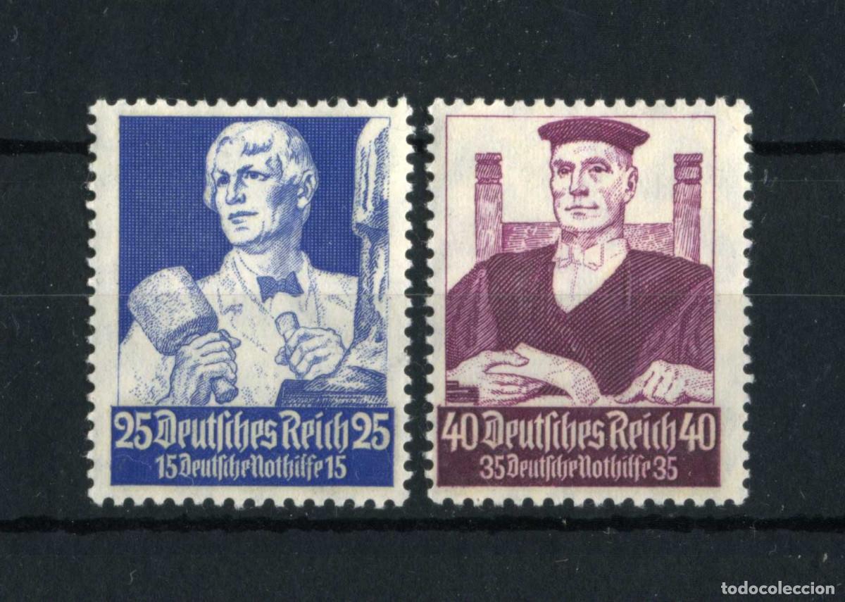 Timbres: XS- ALEMANIA 1934 Lote 2 valores clave 25+15 Pf. y 40+35 Pf. Oficios Michel 563-564