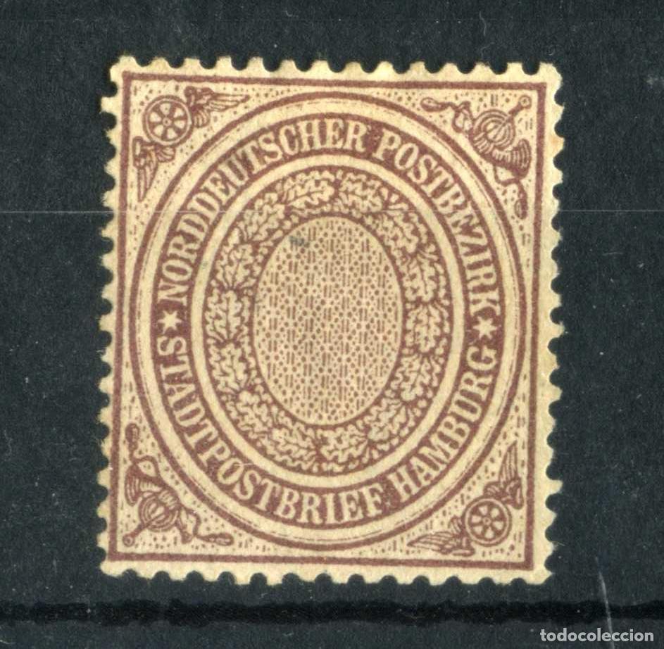 Timbres: XS- ALEMANIA DEL NORTE - HAMBURGO 1868 (1/2 Sch.) Scott 12; Michel 12