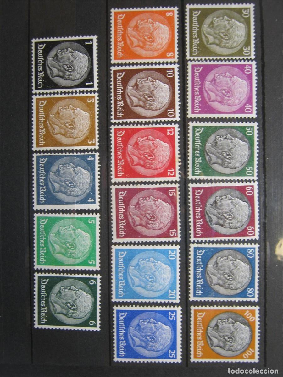Francobolli: ALEMANIA IMPERIO REICH 1933-36 SERIE YVERT 483/498 MNH** SIN CHARNELA LUJO.