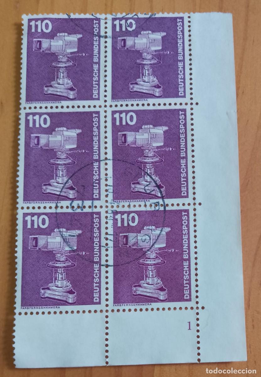 Sellos: ALEMANIA - V/F 110 - TIRA 6 SELLOS - MATASELLO INDICATIVO: 18.4.84