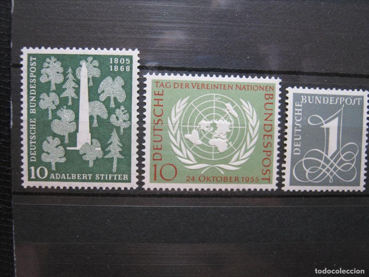 Selos: ALEMANIA FEDERAL 1955 SERIE YVERT 96, 97 Y 102 MNH** SIN CHARNELA LUJO.