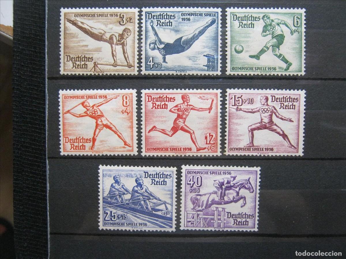 Briefmarken: ALEMANIA IMPERIO REICH 1936 SERIE YVERT 565/572 LH*/MH*/(*) BIEN.