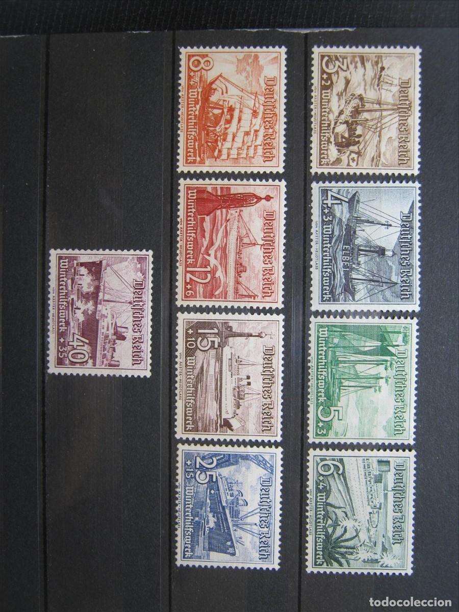 Briefmarken: ALEMANIA IMPERIO REICH 1937 BARCOS SERIE YVERT 594/602 MNH** SIN CHARNELA LUJO.