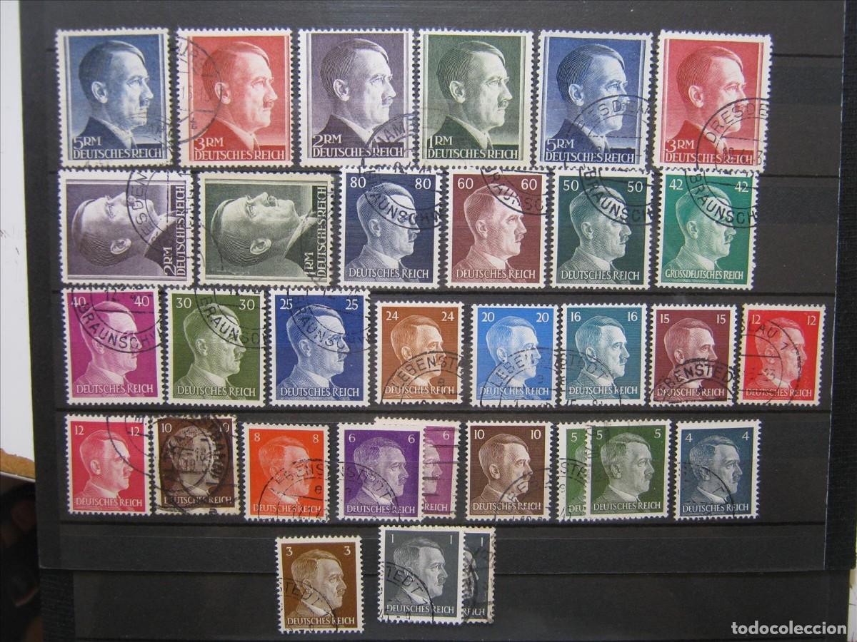 Briefmarken: ALEMANIA IMPERIO REICH 1941-43 HITLER SERIE YVERT 705/726 +723a/726a USADOS PERFECTOS, RAROS AS&Iacute;.