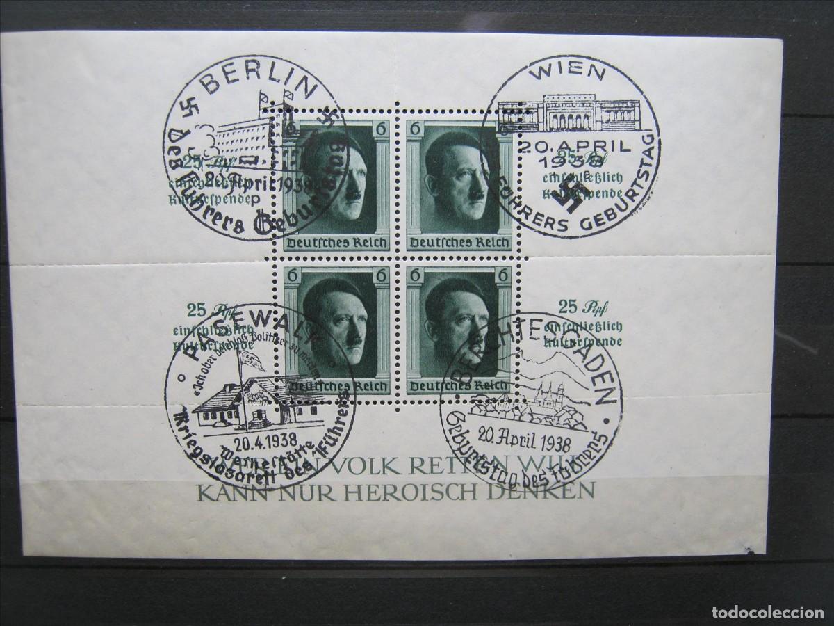 Stamps: ALEMANIA IMPERIO REICH 1937 HOJA BLOQUE YVERT HB 10 USADA BONITOS MATASELLOS LEER.