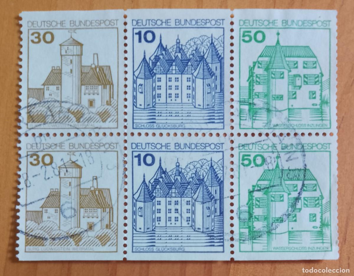 Sellos: ALEMANIA - V/F 30, 10 Y 50 - TIRA 6 SELLOS, 6 DIFERENTES, 3 DISTINTOS - MAT. IND.: 28.2.81