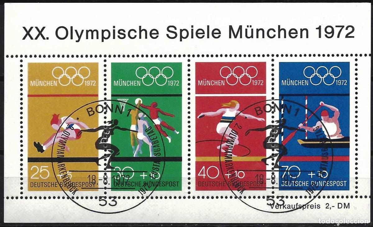 Sellos: Alemania ( RFA ) 1972 - Mi BL 8 - YT BF 7 - J.O. de M&uacute;nich