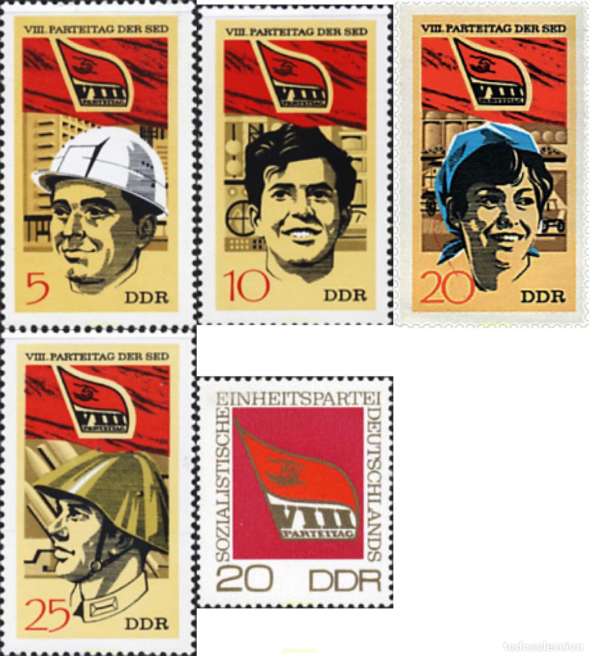Sellos: 39864 MNH ALEMANIA DEMOCRATICA 1971 8 CONGRESO DEL PARTIDO SOCIALISTA