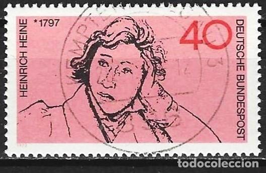 Sellos: Alemania ( RFA ) 1972 - Mi 750 - YT 602 - El poeta Heinrich Heine