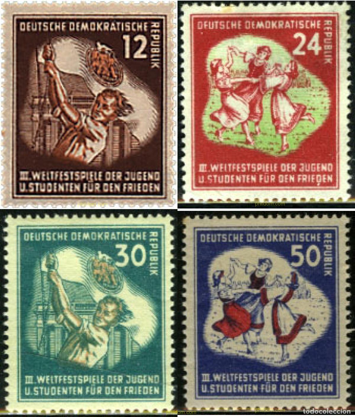 Sellos: 199591 HINGED ALEMANIA DEMOCRATICA 1951 3 FESTIVAL MUNDIAL DE LA JUVENTUD