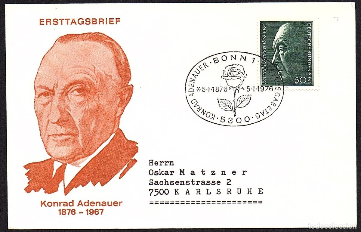 Sellos: SOBRE CONM. USADO DE ALEMANIA KONRAD ADENAUER