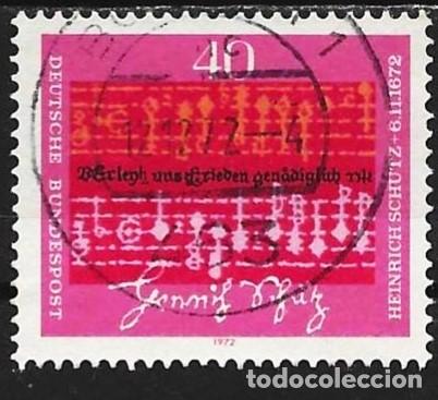 Sellos: Alemania ( RFA ) 1972 - Mi 741 - YT 591 - Heinrich Sch&uuml;tz, compositor