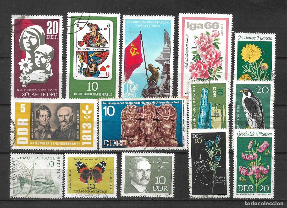 Sellos: alemania ddr lote 14 sellos usados - 8/23