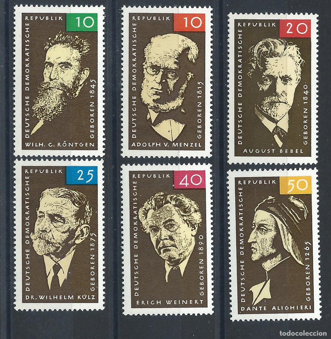 Sellos: Allemagne RDA N&deg;788/93** (MNH) 1965 - Portraits divers
