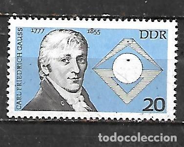 Sellos: 1977: RDA Bicentenario del nacimiento de astr&oacute;nomo, f&iacute;sico y matem&aacute;tico Friedrich Gauss (mnh**)