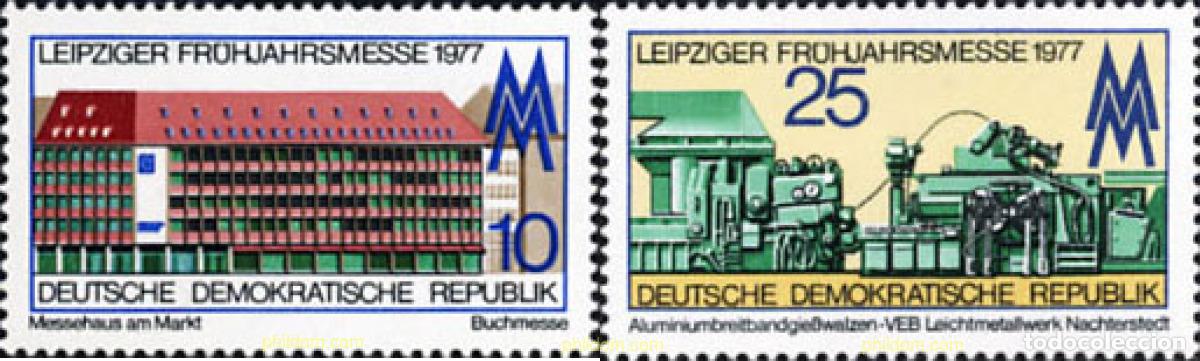 Sellos: 150813 MNH ALEMANIA DEMOCRATICA 1977 FERIA DE PRIMAVERA DE LEIPZIG