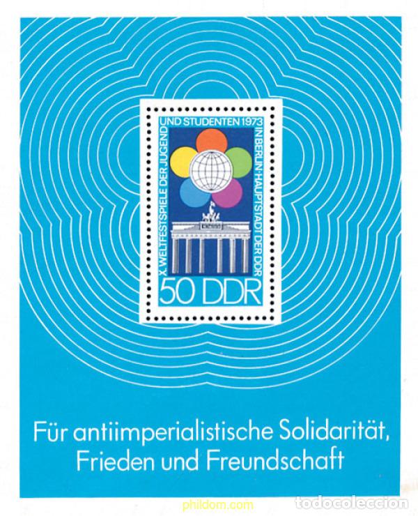 Sellos: 109235 MNH ALEMANIA DEMOCRATICA 1973 10 FESTIVAL MUNDIAL DE LA JUVENTUD
